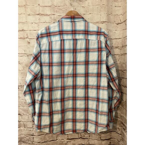 Timberland Shirt Mens Large Multicolor Plaid Button Up Regular Fit Cotton - Picture 12 of 14